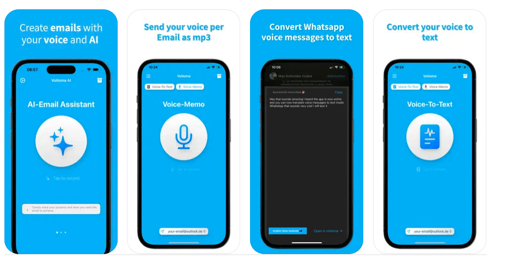 Voitoma AI: Sprache zu E-Mail